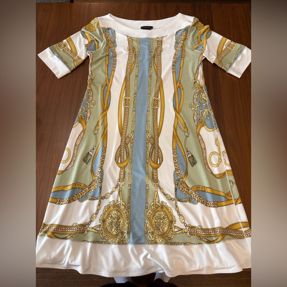 Eva Varro Boroque Chain Dress Fully Lined USA Women Medium